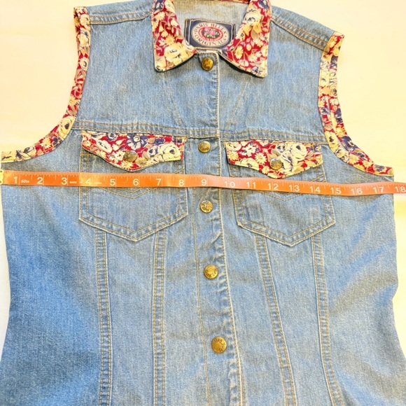 Paris Blues Original Denim Vest Boho Floral – Size M - Picture 8 of 8